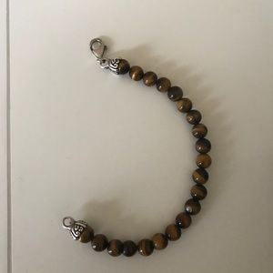Men’s sterling silver tigers eye bracelet